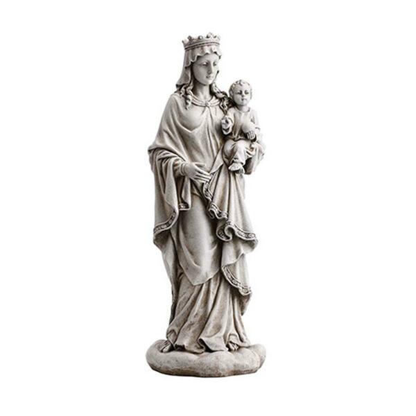 Cb Catholic 18.5 in. Mary Queen of Heaven with Child Garden Statue WC791